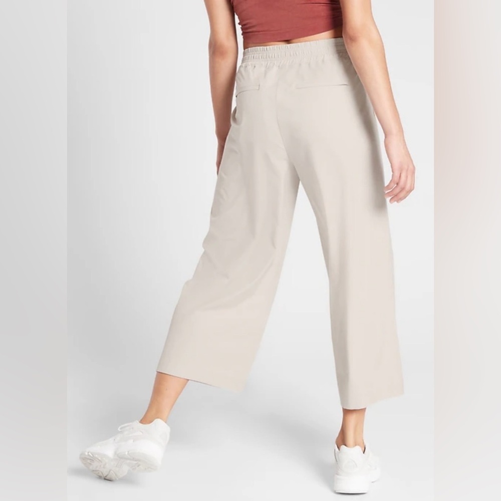 Athleta Women's Off-White Wide-Leg Pants - Picture 2 of 10